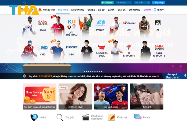 hình ảnh trang web Tha bet chính thức